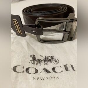 NWT Coach Men’s Brown Leather Cut-To-Size Reversible Belt